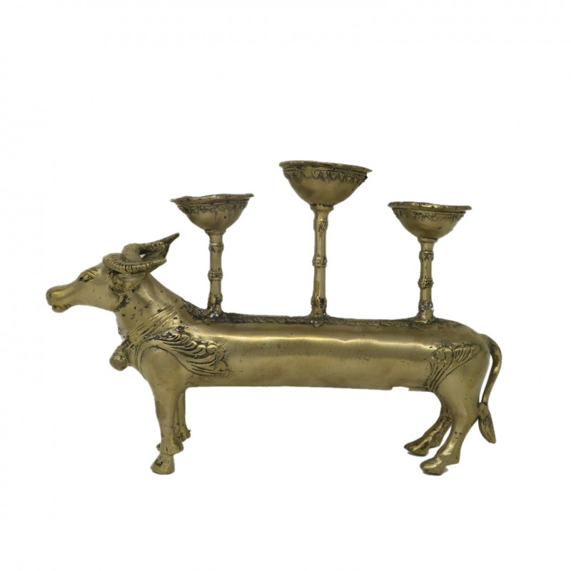 HOLY COW CANDLE HOLDER BRONZ GOLD COLOR - STATUES